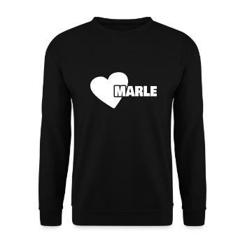 Vorname Marle - Unisex Pullover - Schwarz - Vorne - Alina (178cm) & Michal (187cm)