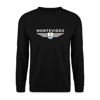 Montevideo Design – Für Fans & Reisende - Unisex Pullover - Schwarz - Vorne - Alina (178cm) & Michal (187cm)