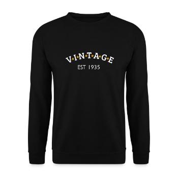 Vintage is 1935 - Unisex Sweatshirt - black - Front - Alina (178cm) & Michal (187cm)