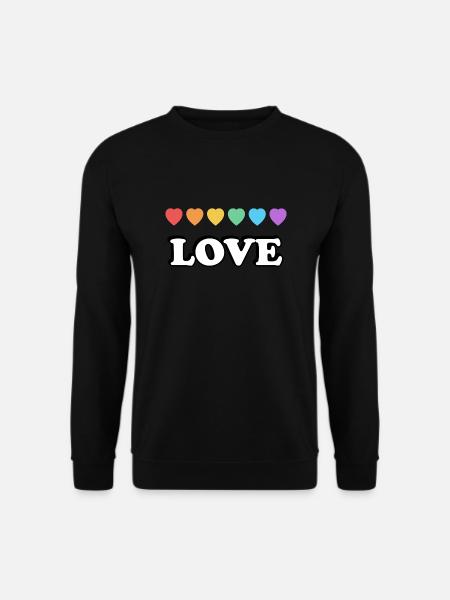 Liebe Regenbogenherzen - Unisex Pullover - Schwarz