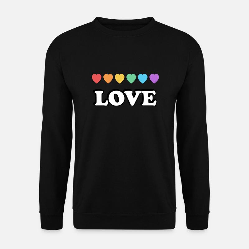 Love Rainbow Hearts - Unisex Sweatshirt - black