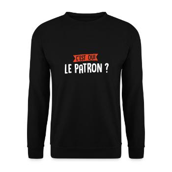 C'est qui le patron ? - Sweat-shirt Unisexe - noir - Devant - Alina (178cm) & Michal (187cm)