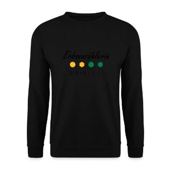 Erbsenzählerin - Unisex Pullover - Schwarz - Vorne - Alina (178cm) & Michal (187cm)