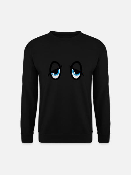 Augen comic müde - Unisex Pullover - Schwarz