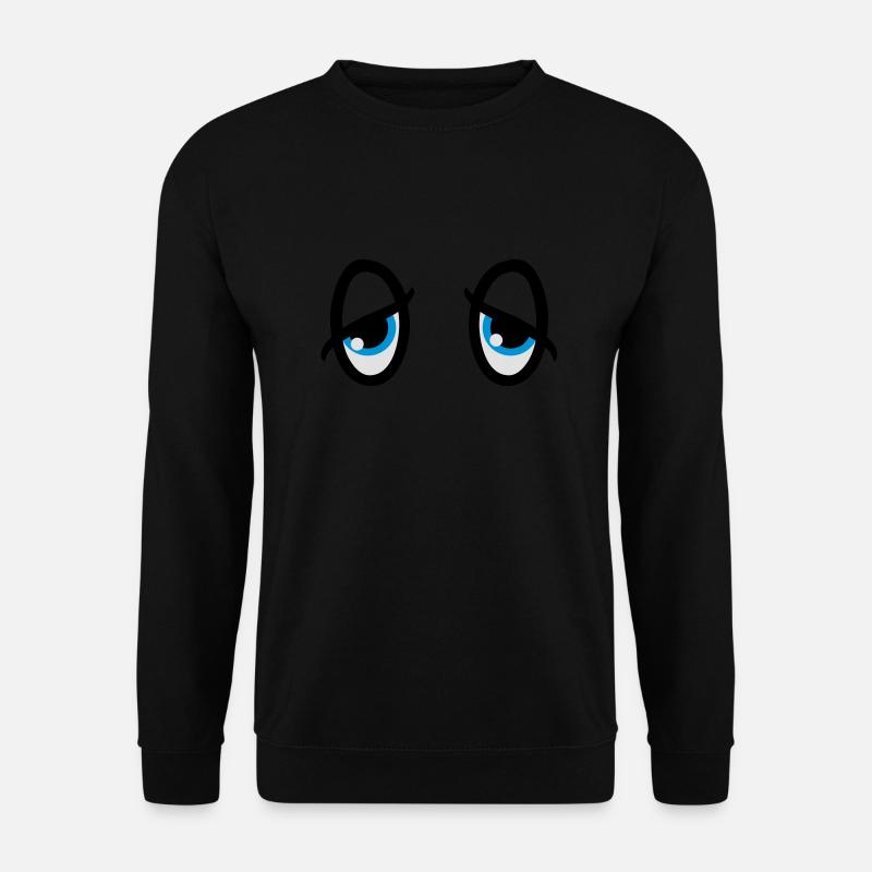 Augen comic müde - Unisex Pullover - Schwarz