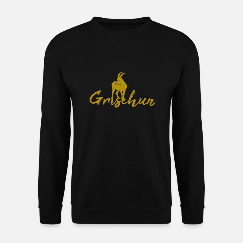 Graubünden Schweiz Steinbock Alpen - Unisex Pullover - Schwarz