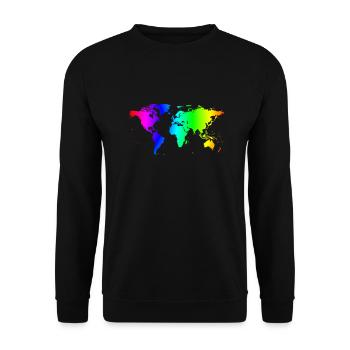 World map colorful - Unisex Sweatshirt - black - Front - Alina (178cm) & Michal (187cm)