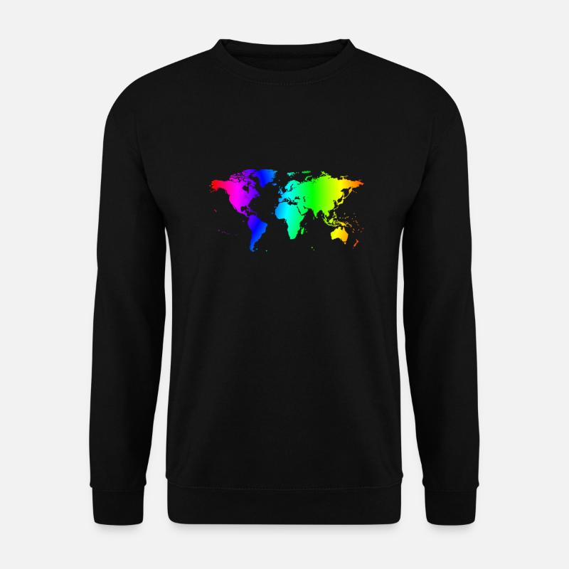 Weltkarte bunt - Unisex Pullover - Schwarz