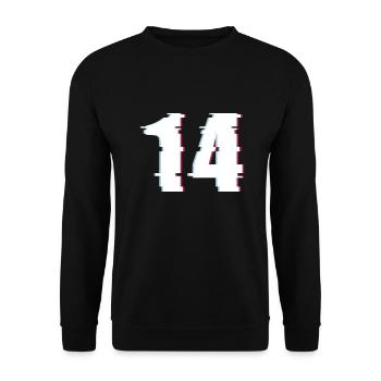 14 Quatorze nombres d’effet Déformé Numéro - Sweat-shirt Unisexe - noir - Devant - Alina (178cm) & Michal (187cm)