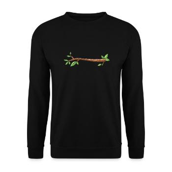 branch tree drawing leaf - Unisex Sweatshirt - black - Front - Alina (178cm) & Michal (187cm)