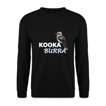 Kookaburra Vogel Zeichnung Ornithologe Vogelfreund - Unisex Pullover - Schwarz - Vorne - Alina (178cm) & Michal (187cm)