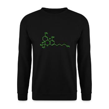 Tetrahydrocannabinol THC Molekül - Unisex Pullover - Schwarz - Vorne - Alina (178cm) & Michal (187cm)