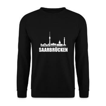 Saarbrücken Skyline - Unisex Pullover - Schwarz - Vorne - Alina (178cm) & Michal (187cm)
