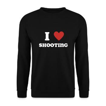 Ich liebe es zu schießen - Unisex Pullover - Schwarz - Vorne - Alina (178cm) & Michal (187cm)