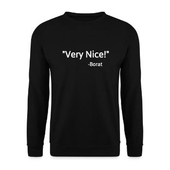 Very Nice! Borat - Unisex Sweatshirt - black - Front - Alina (178cm) & Michal (187cm)