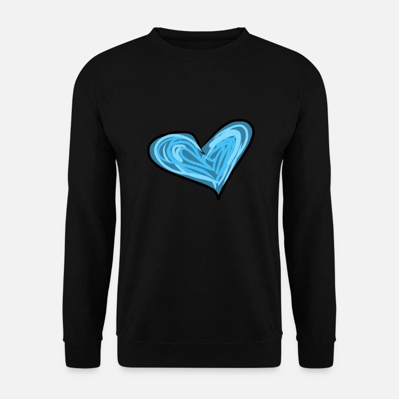 blaues Herz - Unisex Pullover - Schwarz
