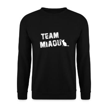 Team meow cat humor - Unisex Sweatshirt - black - Front - Alina (178cm) & Michal (187cm)
