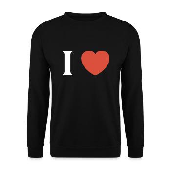 i love - Sweat-shirt Unisexe - noir - Devant - Alina (178cm) & Michal (187cm)