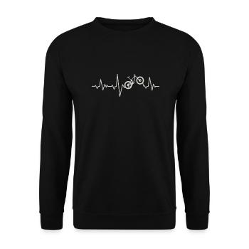 mon vélo de vtt VTT heartbeat - Sweat-shirt Unisexe - noir - Devant - Alina (178cm) & Michal (187cm)