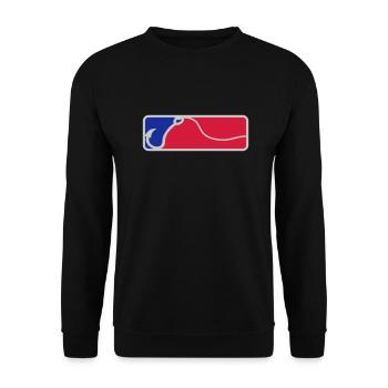 Crochet de pêche rouge bleu - Sweat-shirt Unisexe - noir - Devant - Alina (178cm) & Michal (187cm)