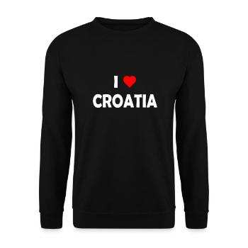 I love Croatia - Kroatien - Zagreb - Unisex Sweatshirt - black - Front - Alina (178cm) & Michal (187cm)