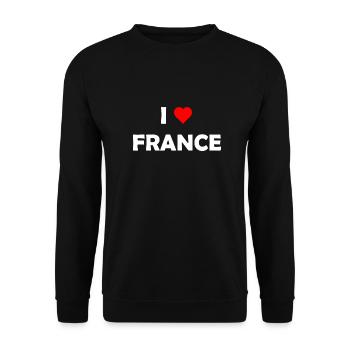 J’aime la France - Ich liebe Frankreich - Paris - Sweat-shirt Unisexe - noir - Devant - Alina (178cm) & Michal (187cm)