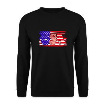 USA - Unisex Sweatshirt - black - Front - Alina (178cm) & Michal (187cm)