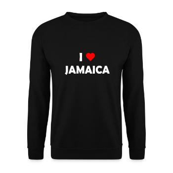 I love Jamaica - Caribbean - Unisex Sweatshirt - black - Front - Alina (178cm) & Michal (187cm)