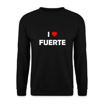 I love Fuerte - Fuerteventura - Spanien - Spain - Unisex Sweatshirt - black - Front - Alina (178cm) & Michal (187cm)
