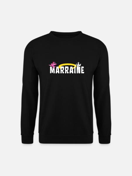 Marraine Baptême Auréole Anges - Sweat-shirt Unisexe - noir