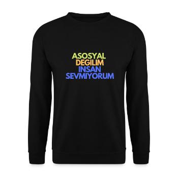 Insan Sevmiyorum Turkish - Unisex Sweatshirt - black - Front - Alina (178cm) & Michal (187cm)