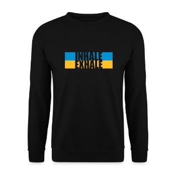 Inspirez expirez Yoga citation - Sweat-shirt Unisexe - noir - Devant - Alina (178cm) & Michal (187cm)