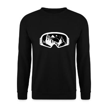 Ski Brille und Skifahrer Ski Urlaub und Apres Ski - Unisex Pullover - Schwarz - Vorne - Alina (178cm) & Michal (187cm)