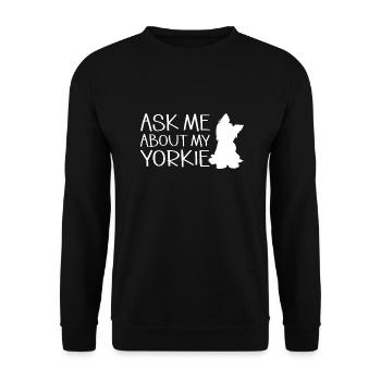 Yorkshire Terrier Yorkie Hund Geschenk - Unisex Pullover - Schwarz - Vorne - Alina (178cm) & Michal (187cm)