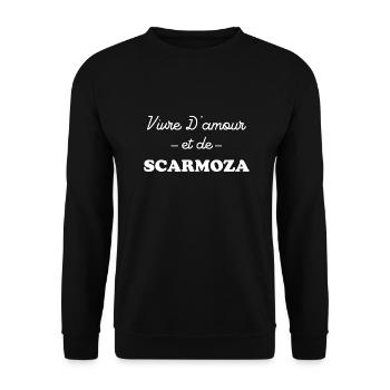 Vivre d'amour et de SCARMOZA - Sweat-shirt Unisexe - noir - Devant - Alina (178cm) & Michal (187cm)