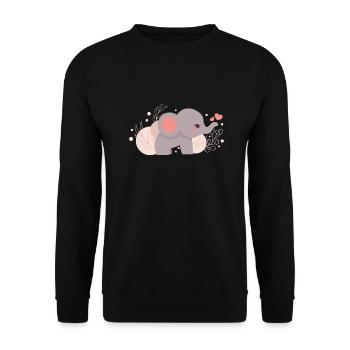 Éléphant - Sweat-shirt Unisexe - noir - Devant - Alina (178cm) & Michal (187cm)