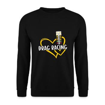 Sport Heart Drag Racing - Sweat-shirt Unisexe - noir - Devant - Alina (178cm) & Michal (187cm)