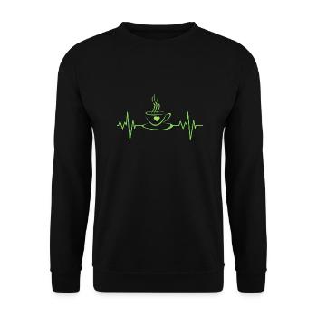 Passion for coffee/tea/cocoa ECG - Unisex Sweatshirt - black - Front - Alina (178cm) & Michal (187cm)