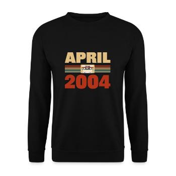 19th birthday April Born 2004 Gift idea - Unisex Sweatshirt - black - Front - Alina (178cm) & Michal (187cm)