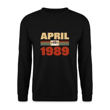 34e anniversaire Avril Né 1989 Idée cadeau - Sweat-shirt Unisexe - noir - Devant - Alina (178cm) & Michal (187cm)