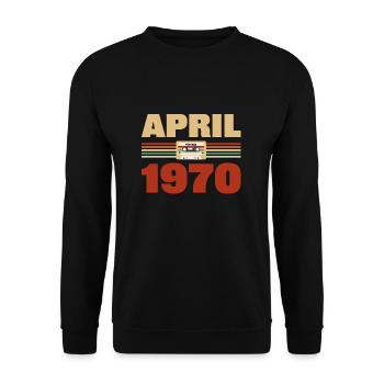 53e anniversaire Avril Né en 1970 Idée cadeau - Sweat-shirt Unisexe - noir - Devant - Alina (178cm) & Michal (187cm)