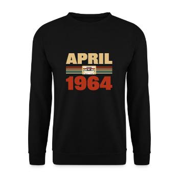 59th birthday April Born in 1964 Gift idea - Unisex Sweatshirt - black - Front - Alina (178cm) & Michal (187cm)