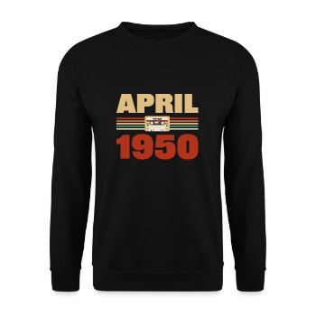 73e anniversaire Avril né en 1950 Idée cadeau - Sweat-shirt Unisexe - noir - Devant - Alina (178cm) & Michal (187cm)