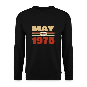 48e anniversaire mai millésime 1975 Idée cadeau - Sweat-shirt Unisexe - noir - Devant - Alina (178cm) & Michal (187cm)