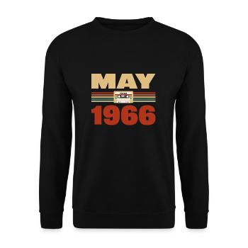57e anniversaire mai millésime 1966 Idée cadeau - Sweat-shirt Unisexe - noir - Devant - Alina (178cm) & Michal (187cm)