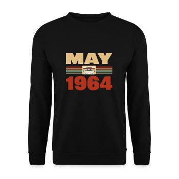 59. Geburtstag Mai Jahrgang 1964 Geschenkidee - Unisex Pullover - Schwarz - Vorne - Alina (178cm) & Michal (187cm)
