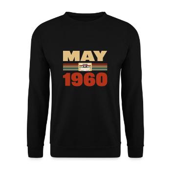 63. Geburtstag Mai Jahrgang 1960 Geschenkidee - Unisex Pullover - Schwarz - Vorne - Alina (178cm) & Michal (187cm)