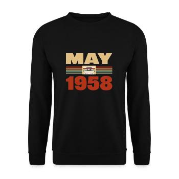 65e anniversaire mai millésime 1958 Idée cadeau - Sweat-shirt Unisexe - noir - Devant - Alina (178cm) & Michal (187cm)