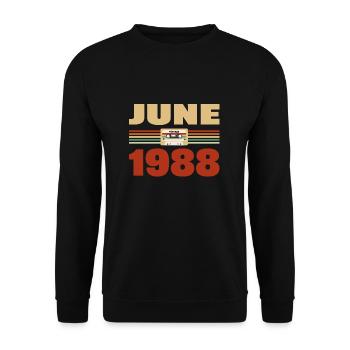 35e anniversaire juin millésime 1988 Idée cadeau - Sweat-shirt Unisexe - noir - Devant - Alina (178cm) & Michal (187cm)