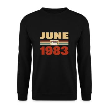 40e anniversaire juin millésime 1983 Idée cadeau - Sweat-shirt Unisexe - noir - Devant - Alina (178cm) & Michal (187cm)